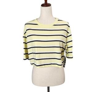 Urban Outfitters BDG Boyfriend Cropped Boxy Tee Striped Women's Size Medium New